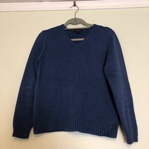 Land's End 100% Baumwolle Cotton V-Neck Sweater - Size M